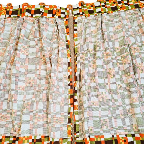 MCM Funky 70's Heavy Cotton Curtains - Pair Two - Picture 3 of 8